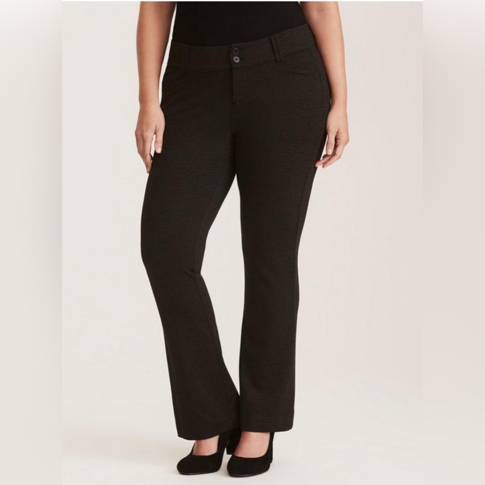 Torrid Grey Herringbone Trouser Pant All-Nighter Ponte